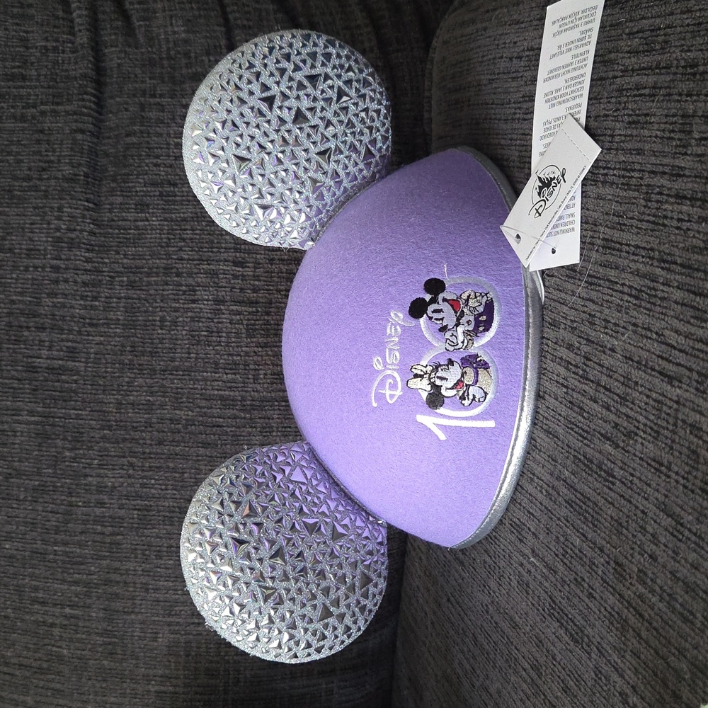 Disney 100 Silver and Purple Mickey Ears Hat